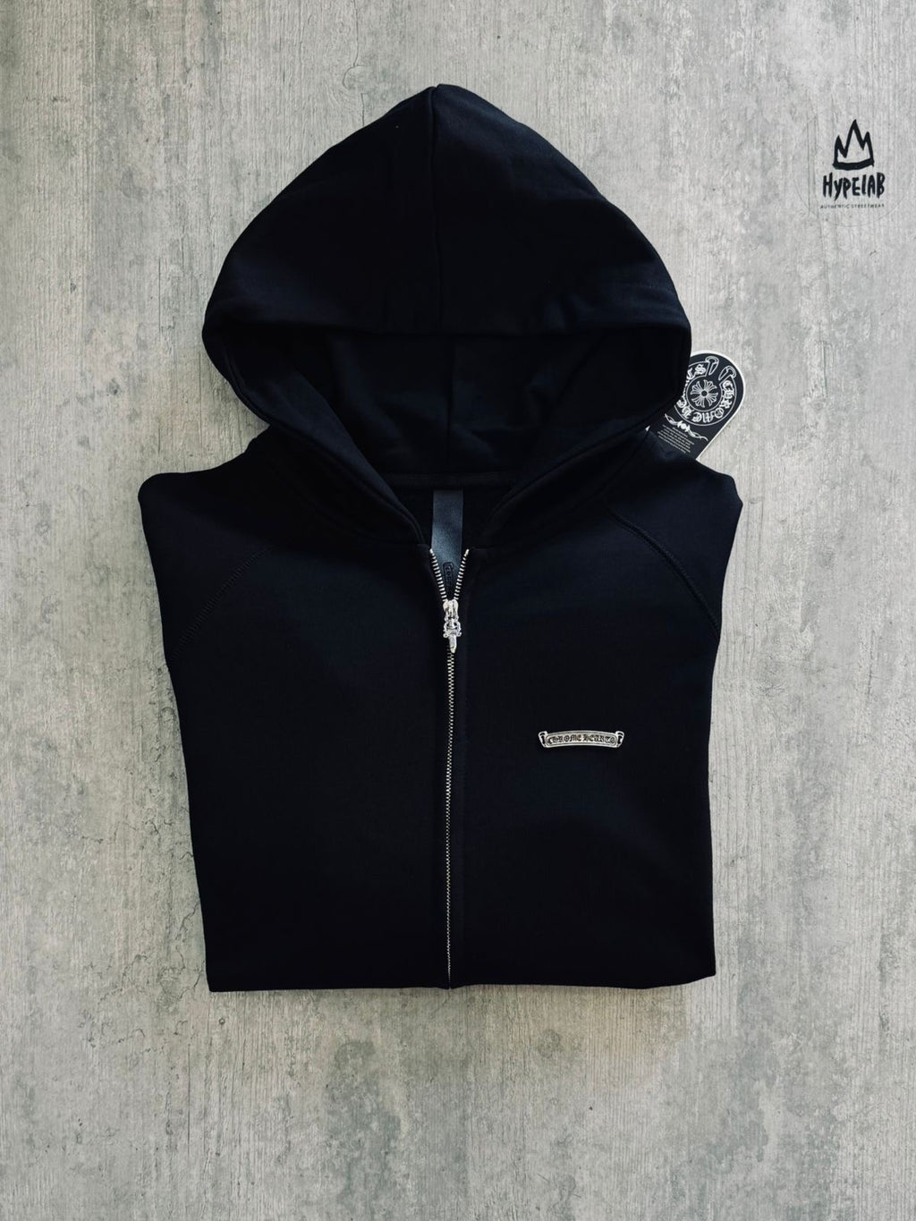 CHROME HEARTS METAL FRONT LOGO - ZIP UP HOODIE “BLACK”