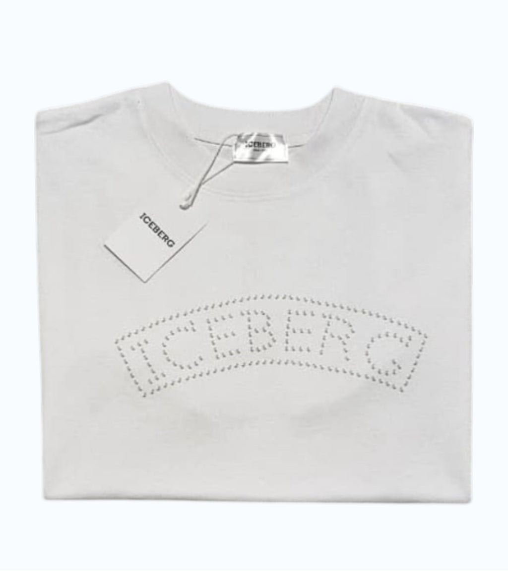 ICEBERG STUDDED LOGO T-SHIRT “WHITE”