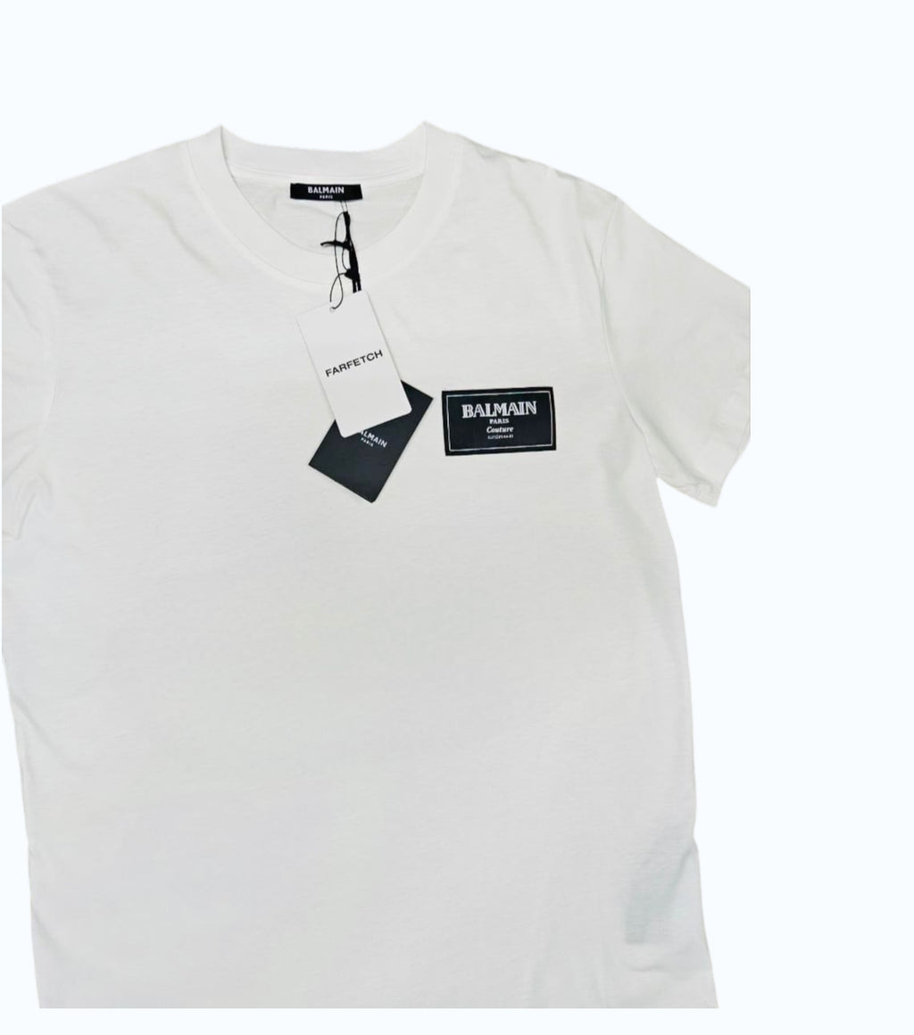 BALMAIN MERCERISED COTTON T-SHIRT “WHITE”