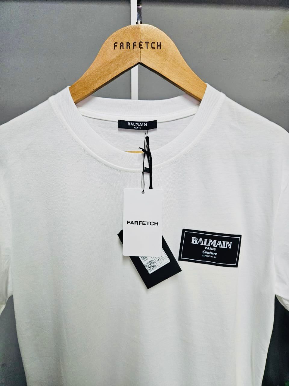 BALMAIN MERCERISED COTTON T-SHIRT “WHITE”