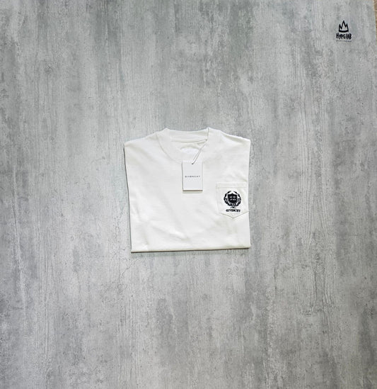 GIVENCHY EMBROIDERED POCKET COTTON T-SHIRT “WHITE”