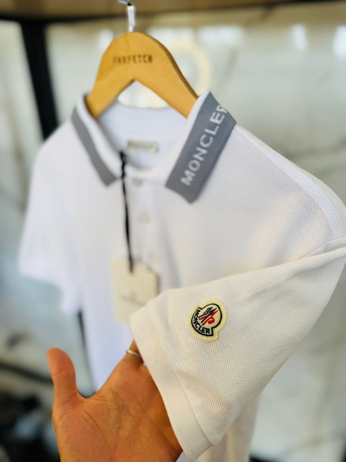 MONCLER GOLF T-SHIRT “WHITE”