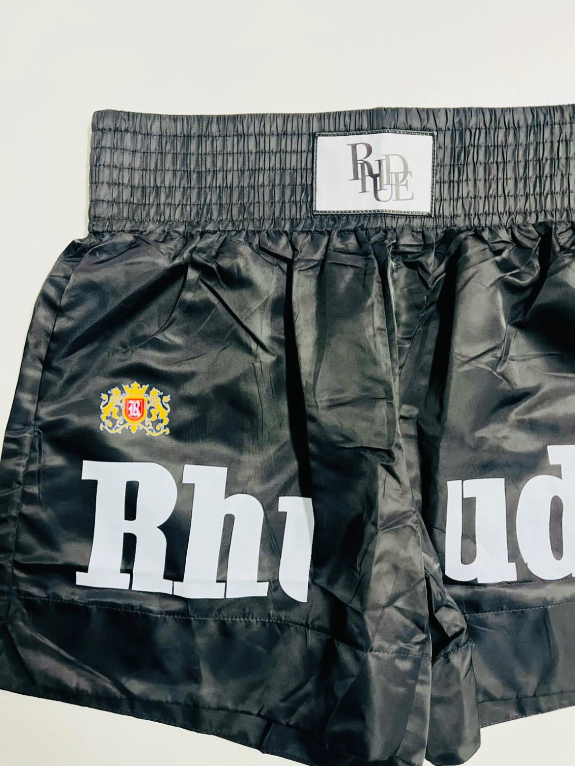 RHUDE SILK BOXING SHORTS “BLACK”