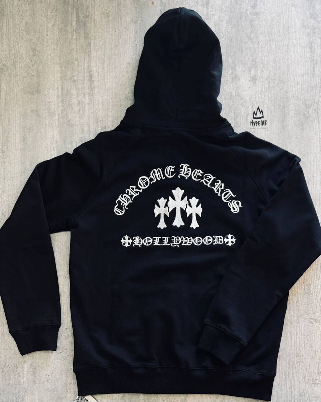 CHROME HEARTS METAL FRONT LOGO - ZIP UP HOODIE “BLACK”