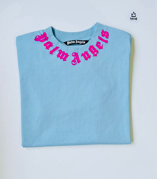 PALM ANGELS PINK MOCKNECK “BLUE”