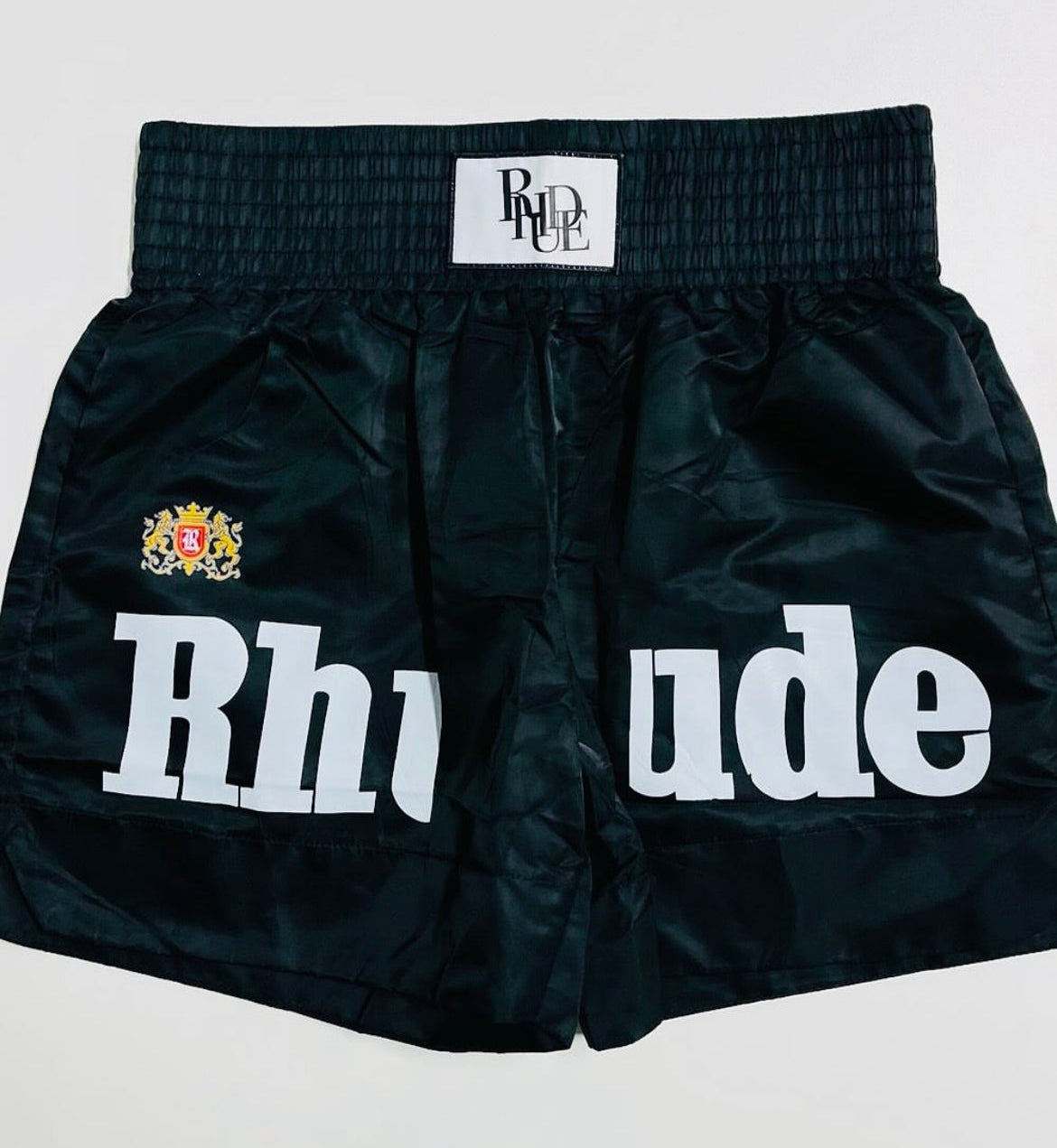 RHUDE SILK BOXING SHORTS “BLACK”
